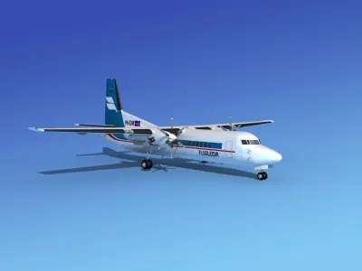 Fokker 50 Flugleidir Islandair 3D model