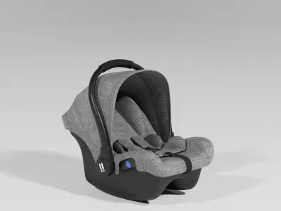 Gray fabric car seat for baby 0-13 kg S Low-poly 3D model