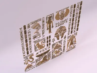 Egyptian Symbols - 044 Low-poly 3D model