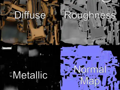 Tactical Vest D Model Pack Low-poly 3D model