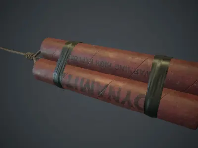 3 Dynamite Pack PBR Game Ready Low-poly 3D model