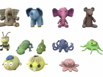 Plush toy collection pack part 1 3D model