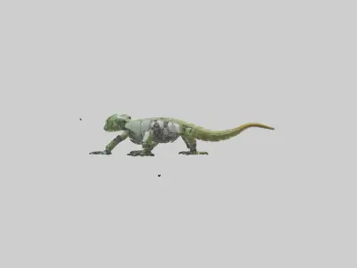 Robot version of a lizard model Low-poly 3D model