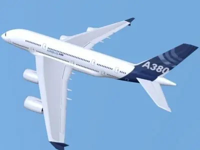 Airbus A380 giant airplane enhanced 3D model