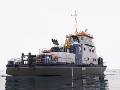 Push Boat 28m 3D model