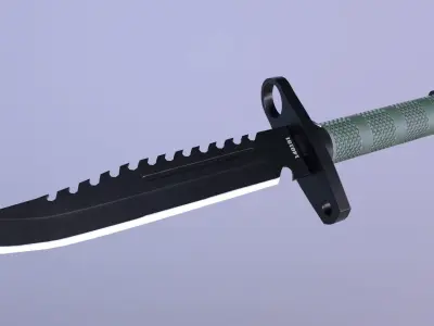 Classic Tactical Knife Low-poly 3D model