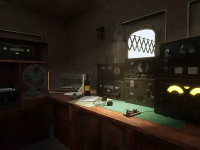 Telegraph Room Interior Low-poly 3D model