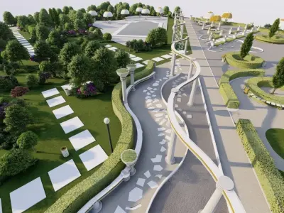 Master park-public park-Private Park Landscape 3D model