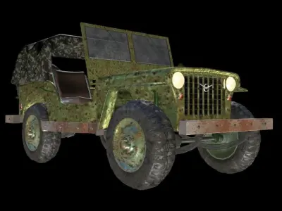 Russian military jeep 3D model