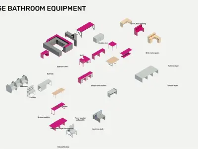 Bathroom equipment - Pack of revit families 3D model