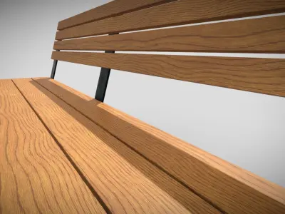 Modern Outdoor Bench  Low-poly 3D model