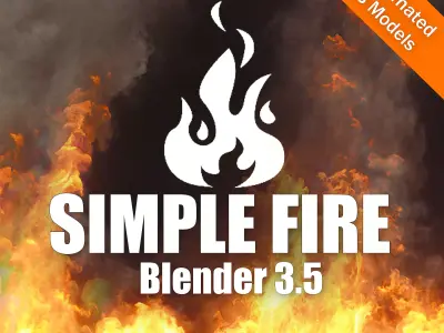 Simple Fire Pack 10 Animated VDB Models 3D model