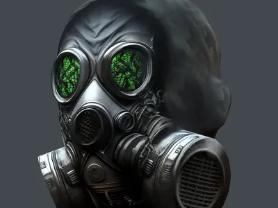 Gas mask helmet 3d model military combat Low-poly  Low-poly 3D model 8