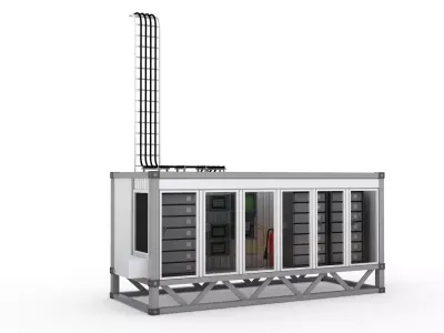 Portable Container Power House system Low-poly 3D model