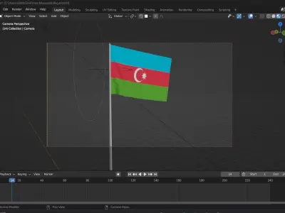 Azerbaijan flag Free 3D model