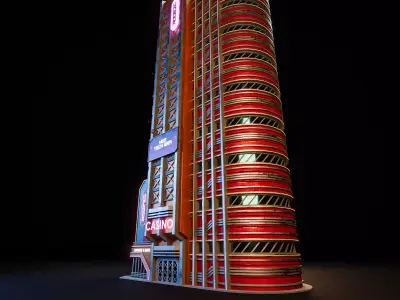 SCIFI CYBERPUNK FUTURISTIC NEON SKYSCRAPER 09 Low-poly 3D model