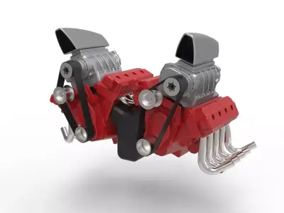 Double engine V8 version 2 3D model