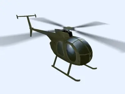  Boeing AH-6 helicopter low poly 3d model Low-poly 3D model