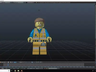 Emmet lego character in software 3D model