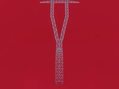 Electric Pylon Medium Size Low-poly 3D model