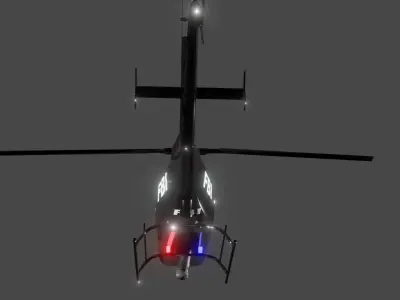 helicopter FBI Low-poly 3D model