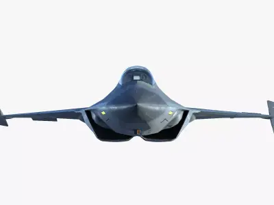 China SAC J50 sixth-generation stealth fighter Low-poly 3D model