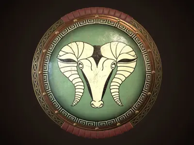 Hoplite Shield Krios Low-poly 3D model