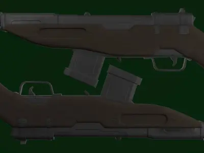 Stylized rifle Low-poly 3D model buy