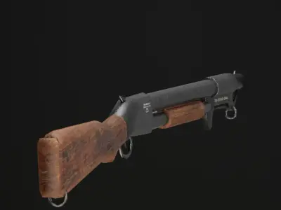 free shotgun Free low-poly 3D model