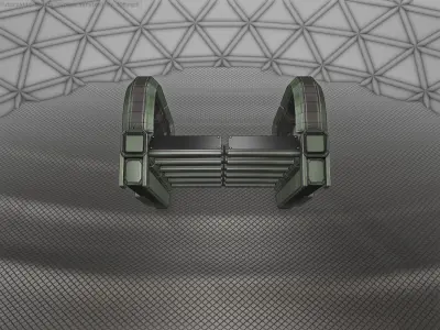 Sci-Fi Stairs - 10 - Green Version Low-poly 3D model