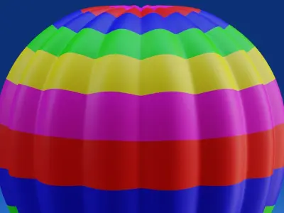 Hot Air Balloon Low-poly 3D model
