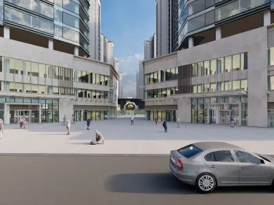 Modern Urban Mixed Use Complex  High-Detail 3D model