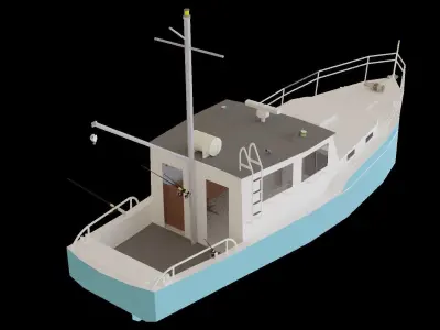 Fisher Boat Free low-poly 3D model