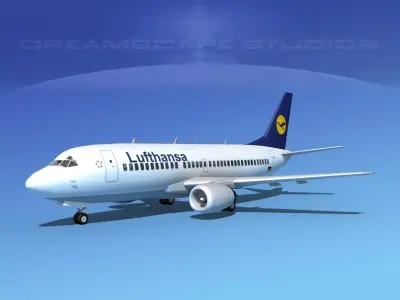 Boeing 737-300 Lufthansa 3D model