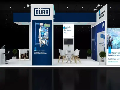 15mtr x 6mtr expo stall 3side open Exhibition Stand Design Free 3D model