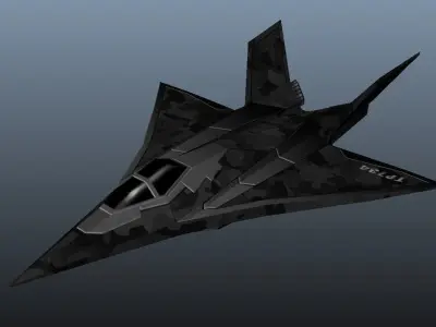 Stealth Fighter Low-poly 3D model