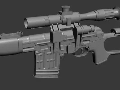 Dragunov - High poly rifle 3D model