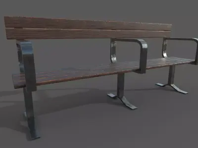 central bench  Low-poly 3D model