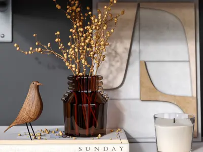 Decorative Beige Set 01 3D model