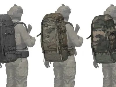 MILITARY F2 Bergan Backpack Low-poly 3D model