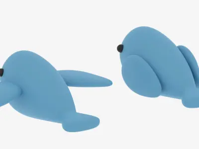 Cartoon Cute Bird 3D model