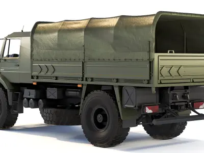 Mercedes-Benz Zetros 1833 tarpaulin body 2008 3D model