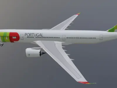 TAP Air Portugal Airbus a330-900neo model with cockpit Low-poly 3D model