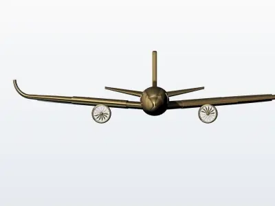 Airplane flying in sky 3D print model