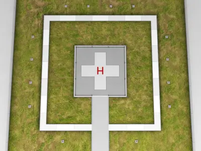 Helipad square ground 3D model