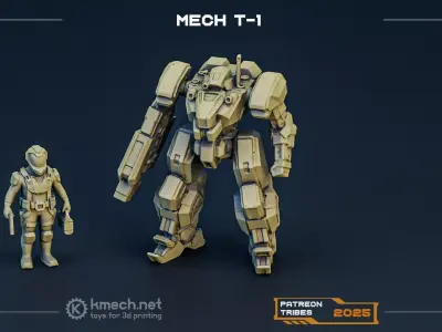 Mech T1 miniature Free 3D print model