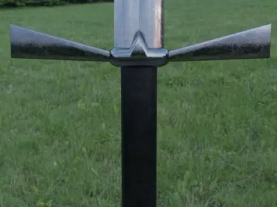 stylized steel sword of a medieval knight Low-poly 3D model