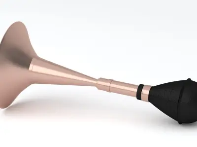 Vintage Vehicle Horn Copper 03 3D model