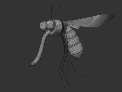 Cartoon flies 3D model