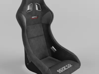 Racing Seat Sparco QRT-C CARBON Suede Black 3D model